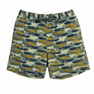 NWT LL Bean Mens L Vacationland Stretch Lined Board Swim Trunks Fishing